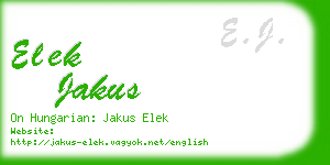 elek jakus business card